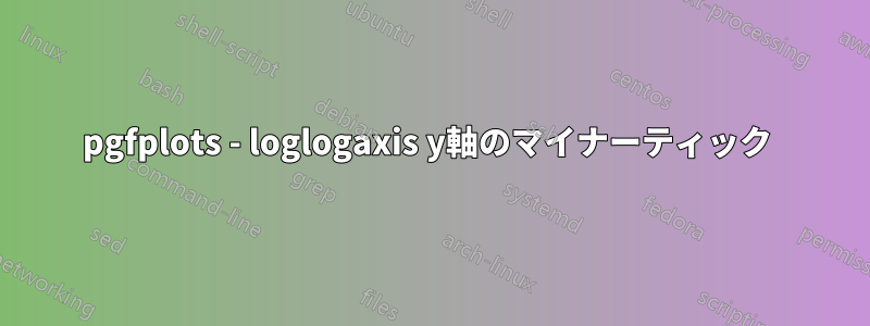 pgfplots - loglogaxis y軸のマイナーティック 
