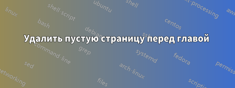 Удалить пустую страницу перед главой