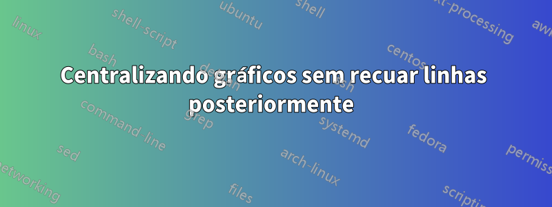 Centralizando gráficos sem recuar linhas posteriormente 