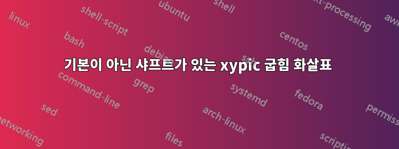 기본이 아닌 샤프트가 있는 xypic 굽힘 화살표