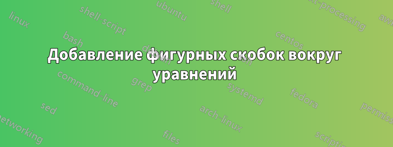 Добавление фигурных скобок вокруг уравнений