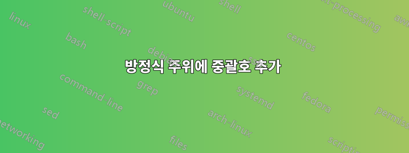 방정식 주위에 중괄호 추가
