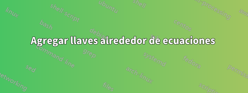 Agregar llaves alrededor de ecuaciones