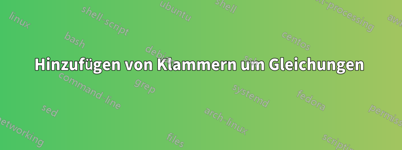 Hinzufügen von Klammern um Gleichungen
