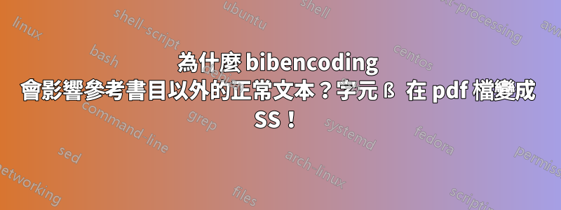 為什麼 bibencoding 會影響參考書目以外的正常文本？字元 ß 在 pdf 檔變成 SS！