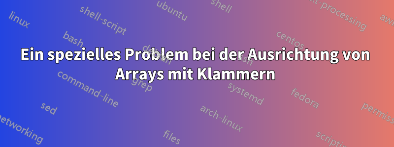 Ein spezielles Problem bei der Ausrichtung von Arrays mit Klammern