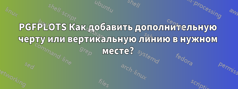 PGFPLOTS Как добавить дополнительную черту или вертикальную линию в нужном месте?