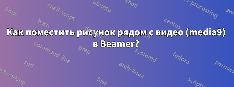 Как поместить рисунок рядом с видео (media9) в Beamer?