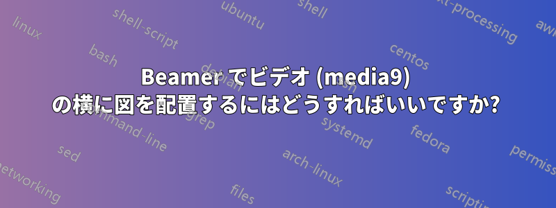 Beamer でビデオ (media9) の横に図を配置するにはどうすればいいですか?