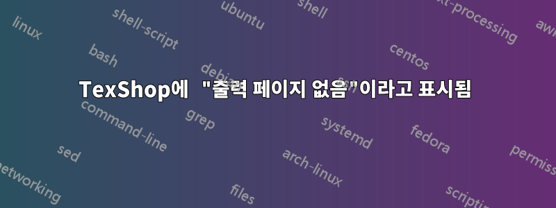 TexShop에 "출력 페이지 없음"이라고 표시됨