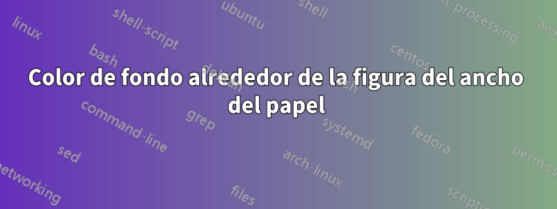 Color de fondo alrededor de la figura del ancho del papel
