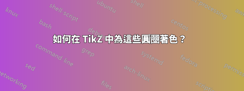 如何在 TikZ 中為這些圓圈著色？ 