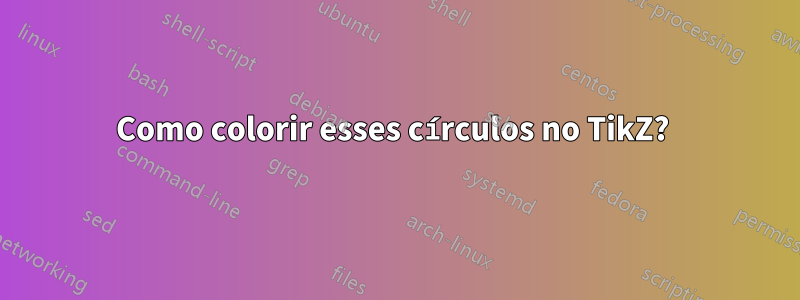 Como colorir esses círculos no TikZ? 