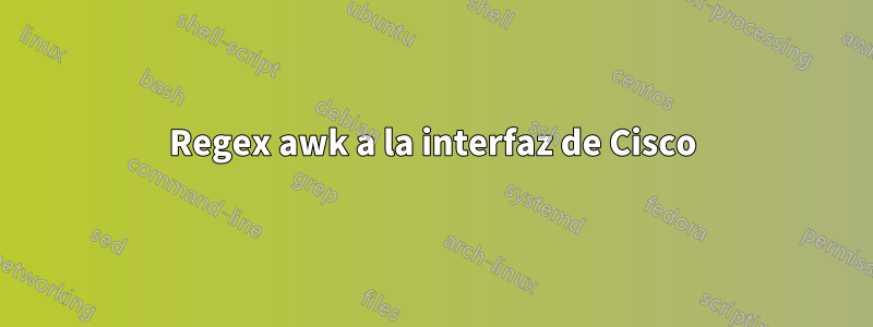 Regex awk a la interfaz de Cisco