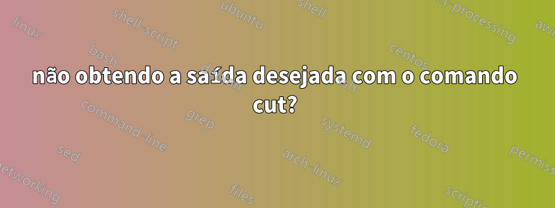 não obtendo a saída desejada com o comando cut?