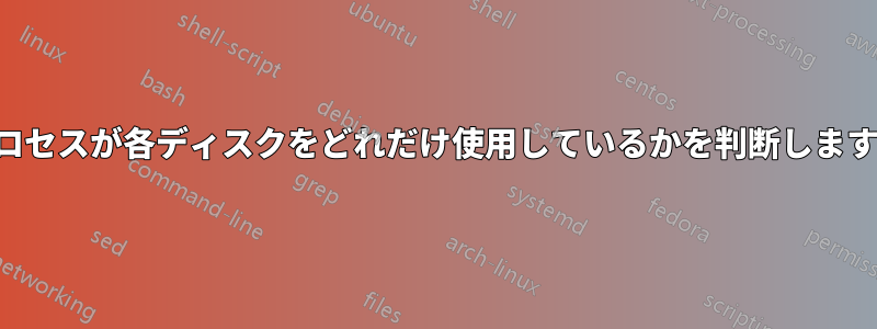 プロセスが各ディスクをどれだけ使用しているかを判断します。