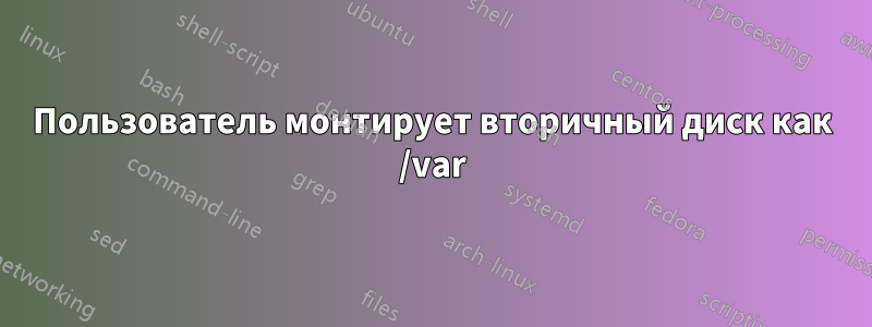 Пользователь монтирует вторичный диск как /var