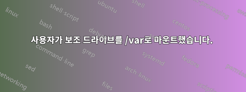 사용자가 보조 드라이브를 /var로 마운트했습니다.