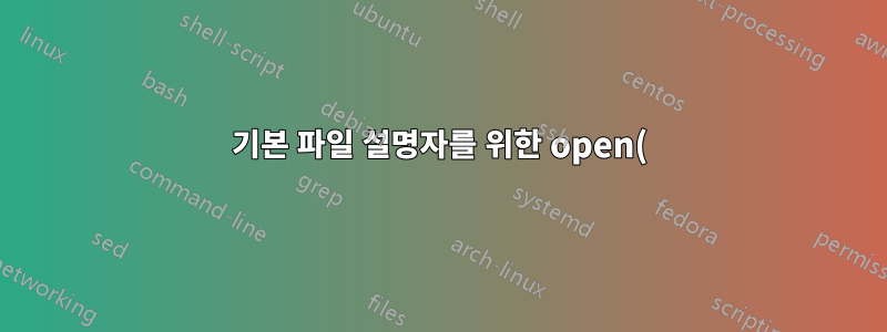 기본 파일 설명자를 위한 open() 콘솔