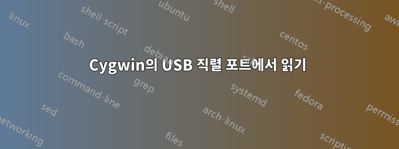 Cygwin의 USB 직렬 포트에서 읽기