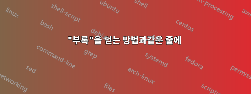 "부록"을 얻는 방법과같은 줄에