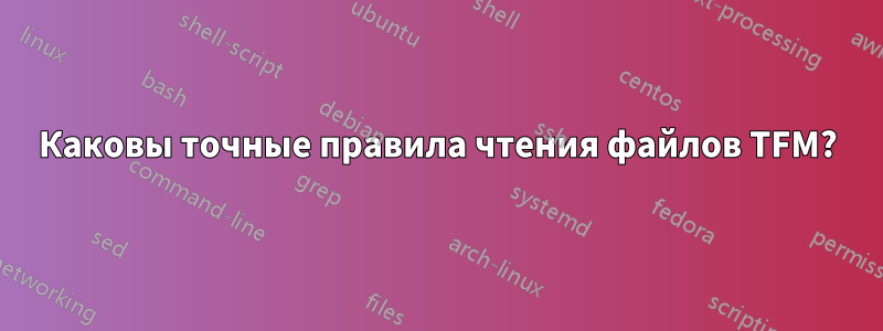 Каковы точные правила чтения файлов TFM?