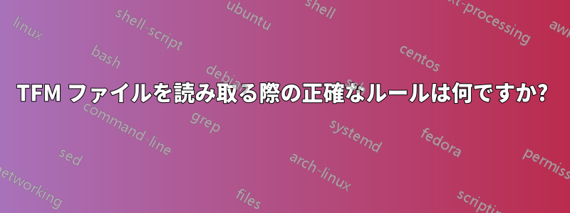 TFM ファイルを読み取る際の正確なルールは何ですか?