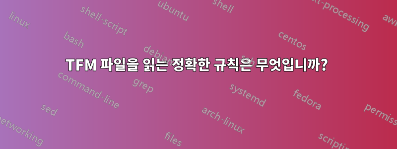 TFM 파일을 읽는 정확한 규칙은 무엇입니까?