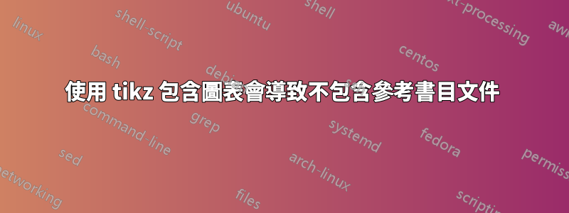 使用 tikz 包含圖表會導致不包含參考書目文件