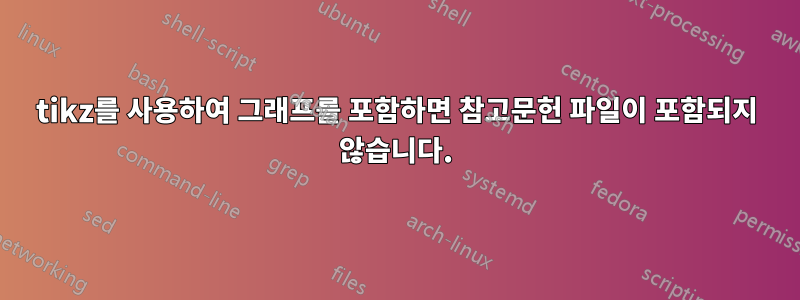 tikz를 사용하여 그래프를 포함하면 참고문헌 파일이 포함되지 않습니다.