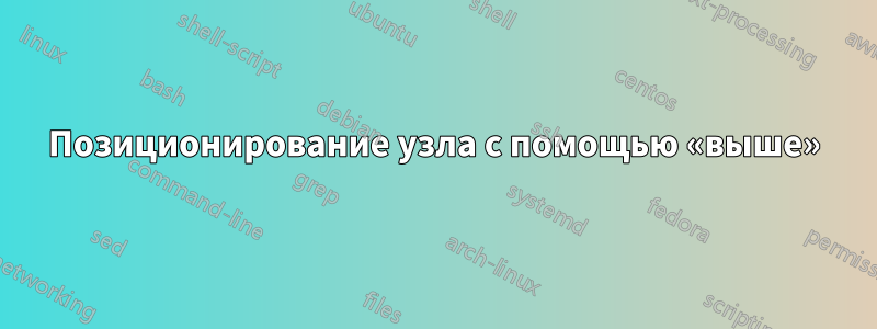 Позиционирование узла с помощью «выше»