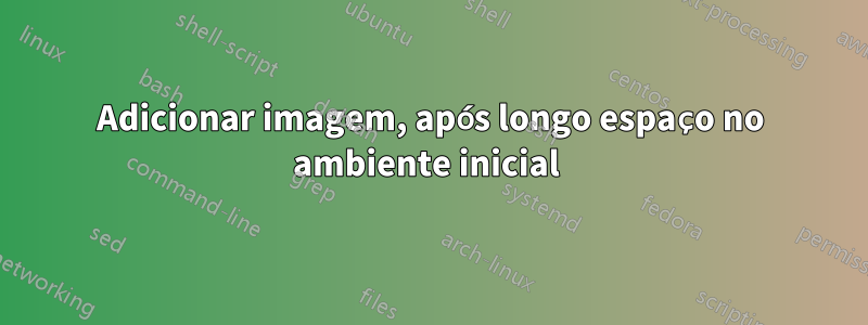Adicionar imagem, após longo espaço no ambiente inicial 
