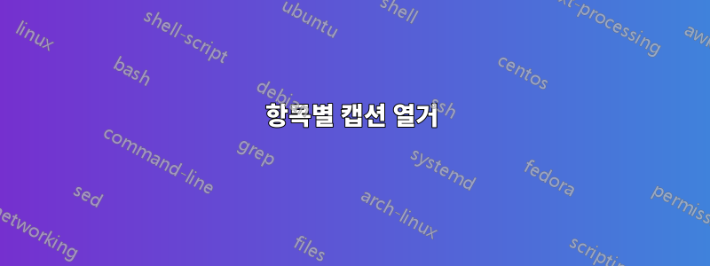 항목별 캡션 열거