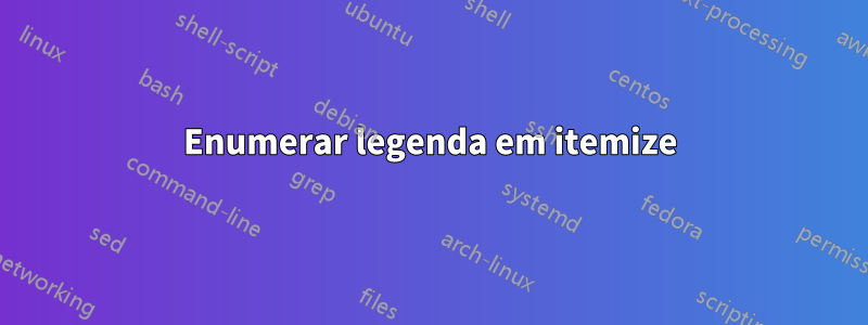 Enumerar legenda em itemize