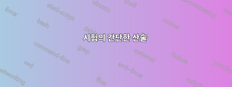시험의 간단한 산술