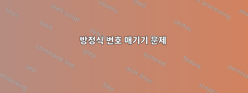 방정식 번호 매기기 문제