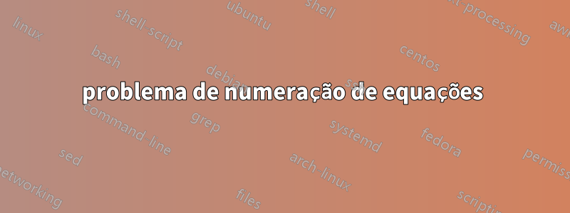 problema de numeração de equações