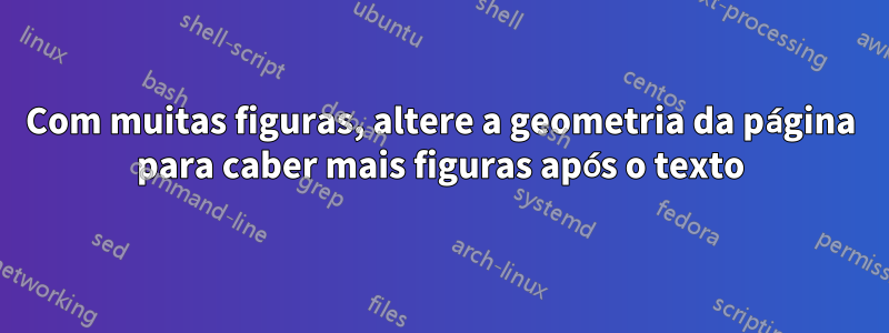 Com muitas figuras, altere a geometria da página para caber mais figuras após o texto