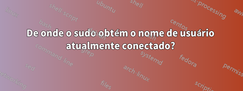 De onde o sudo obtém o nome de usuário atualmente conectado?