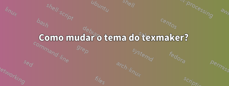 Como mudar o tema do texmaker?