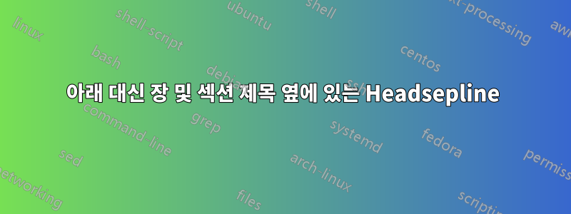 아래 대신 장 및 섹션 제목 옆에 있는 Headsepline