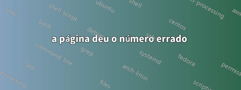 a página deu o número errado