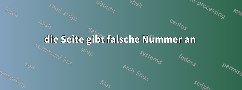 die Seite gibt falsche Nummer an