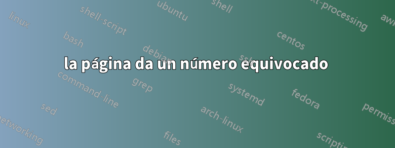 la página da un número equivocado
