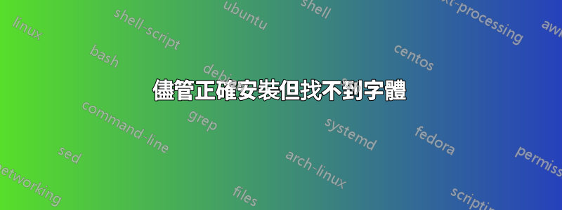 儘管正確安裝但找不到字體