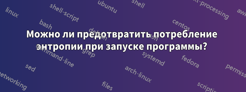 Можно ли предотвратить потребление энтропии при запуске программы?