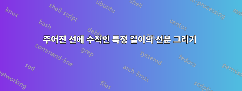 주어진 선에 수직인 특정 길이의 선분 그리기