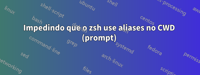 Impedindo que o zsh use aliases no CWD (prompt)
