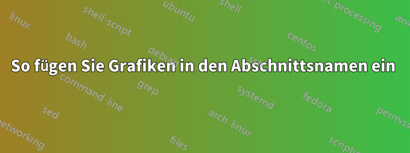 So fügen Sie Grafiken in den Abschnittsnamen ein