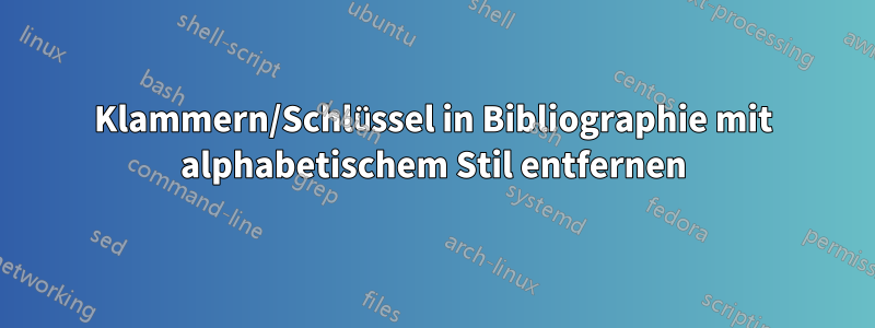 Klammern/Schlüssel in Bibliographie mit alphabetischem Stil entfernen